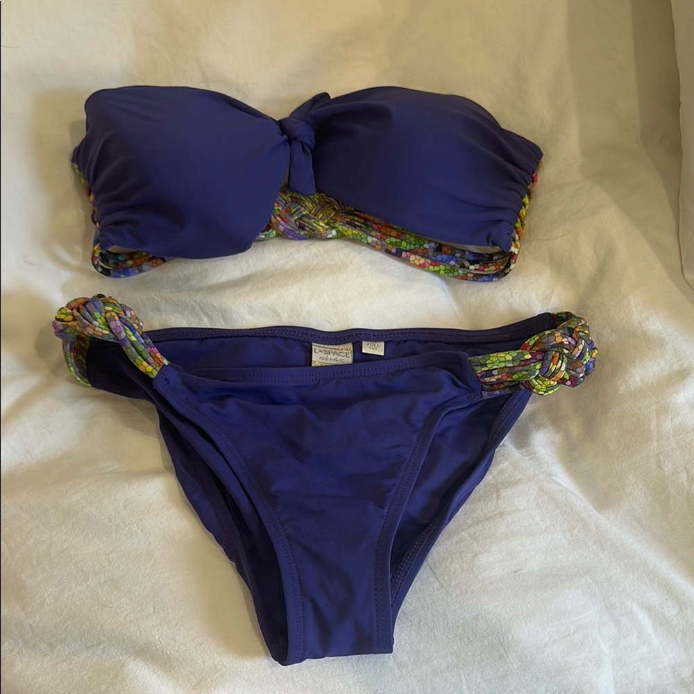 L*Space Purple Bikini with Multicolor Accents